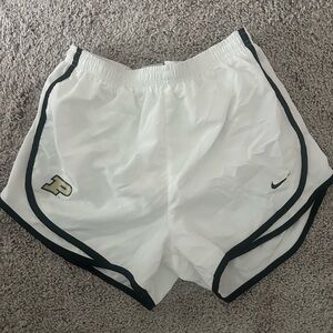 Nike Women's White and Black Athletic Shorts